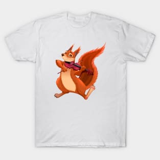 Funny squirrel is playing the violin T-Shirt